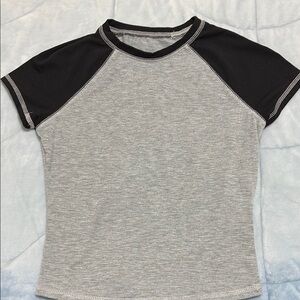 Gray and Black Tank Top with Sporty Design